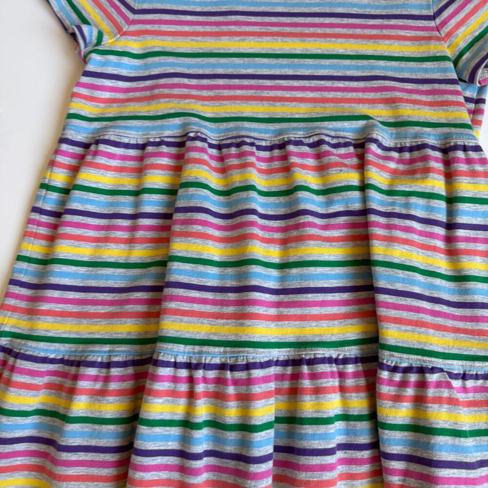 Hanna Andersson Grey Rainbow Stripe Power Twirl Dress 140cm US 10 - Picture 4 of 9